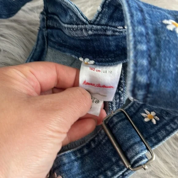 Hanna Andersson Kids Denim Overalls with Floral Print - Picture 4 of 9